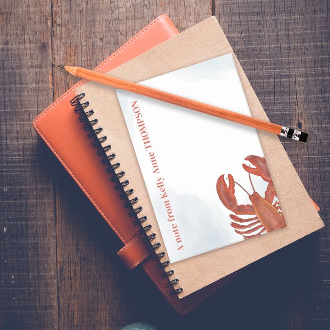 Red Watercolor Lobster Personalised  Post-it Notes (Red lobster personalized post it notes.)