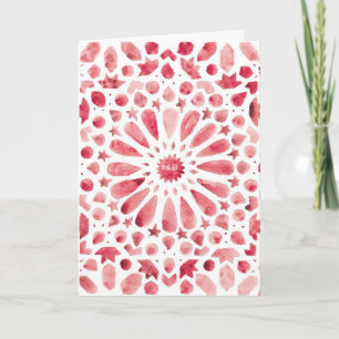 Red Watercolor Meditteranean Tile Pattern Folded Programme