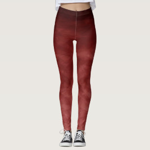 red watercolor ombre leggings
