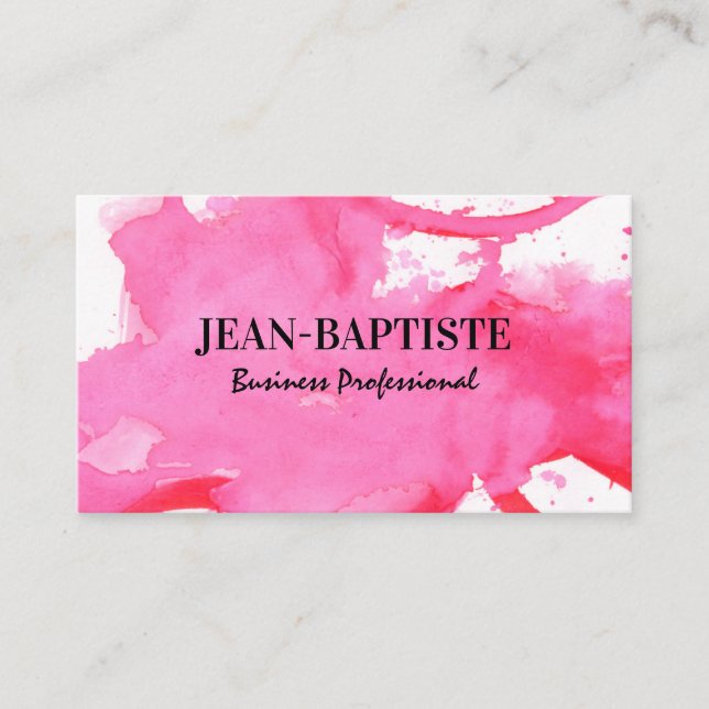 Red Watercolor Paint Business Card (Front)