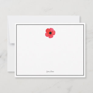 Red Watercolor Poppy Card