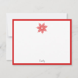 Red Watercolor Snowflake   Card