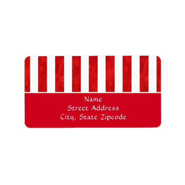 Red Watercolor Stripes Label (Front)