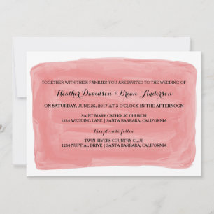 Red Watercolor Wedding Invite