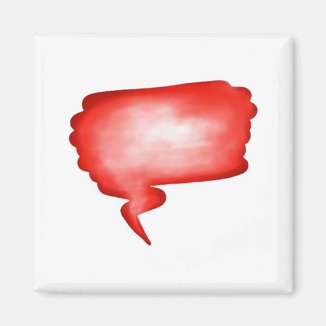 Red Watercolor Word Balloon Magnet (Front)
