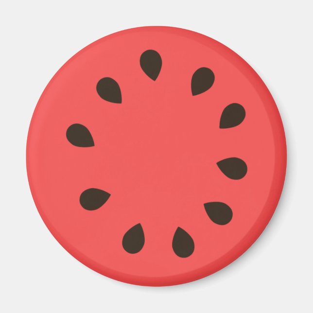 Red Watermelon Fruit Magnet (Front)