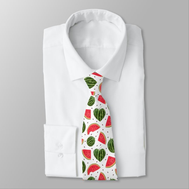 Red Watermelon Pattern Tie (Tied)