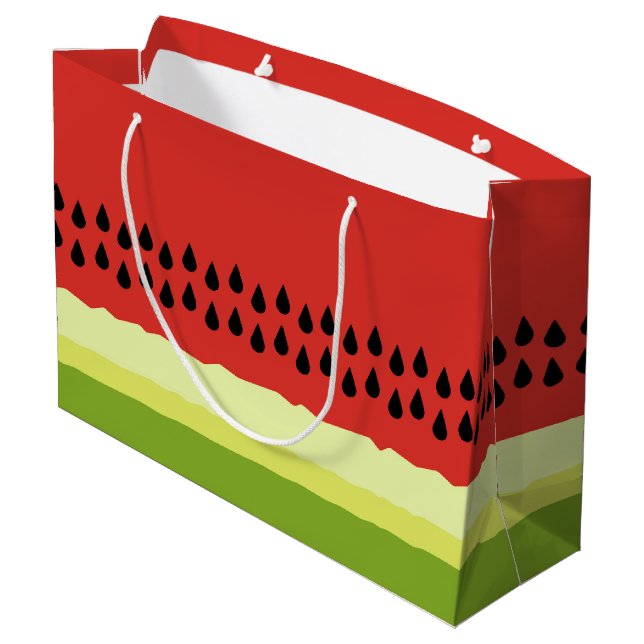 Red Watermelon Slice Gift Bag (Back Angled)