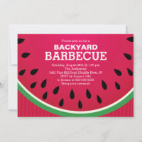 Red Watermelon Summer BBQ Invitation