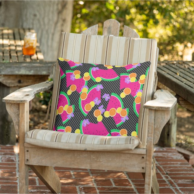 Red Watermelon Yellow Lemons Tropical Cushion (Chair)