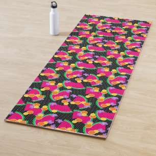 Red Watermelon Yellow Lemons Tropical Yoga Mat