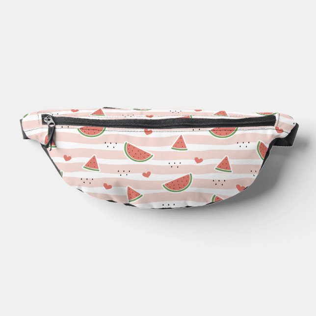 Red Watermelons, Hearts, Stripes, Summer Pattern Bum Bags (Lay Down)