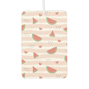 Red Watermelons, Hearts, Stripes, Summer Pattern Car Air Freshener
