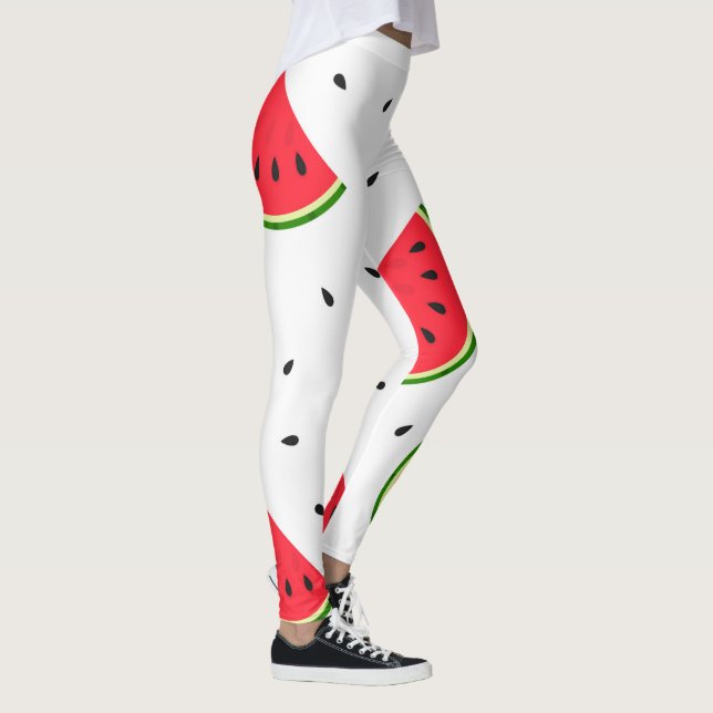 Red watermelons pattern leggings (Right)