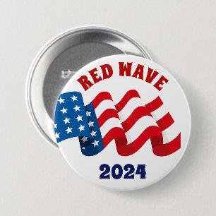 RED WAVE 2018 REPUBLICAN ELECTION 7.5 CM ROUND BADGE