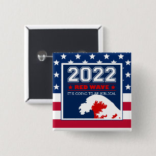 RED WAVE 2022 Midterm Elections US Flag 15 Cm Square Badge