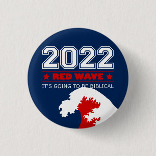RED WAVE 2022 Midterm Elections USA 3 Cm Round Badge