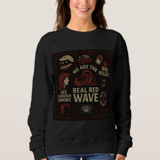 Red Wave collage crew neck Sweatshirt