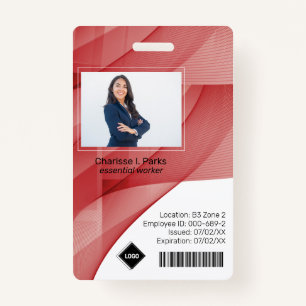 Red Wave Employee Photo ID Company Security ID Badge
