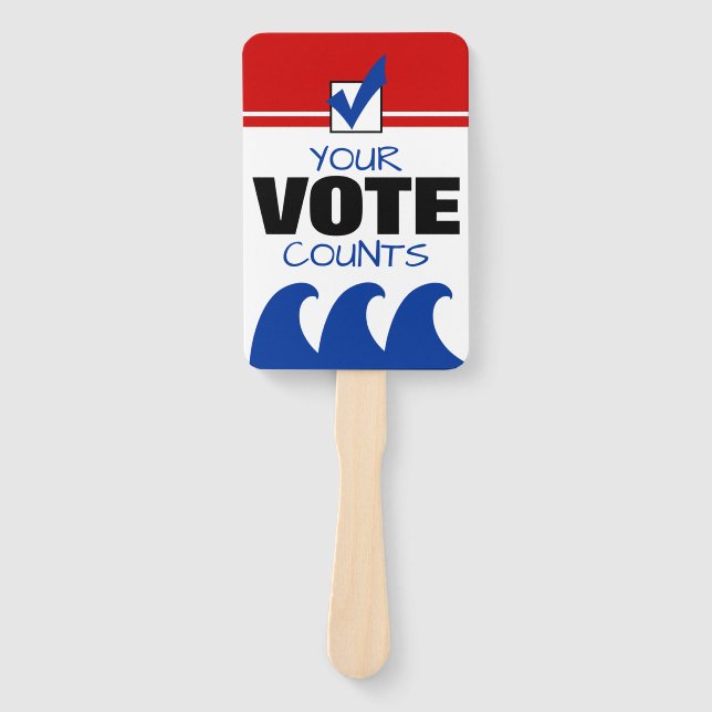 Red Wave OR Blue Wave Your Vote Counts #Election Hand Fan (Front)