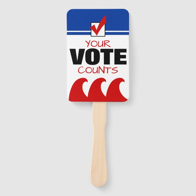 Red Wave Republican Your Vote Counts Election 2018 Hand Fan (Front)