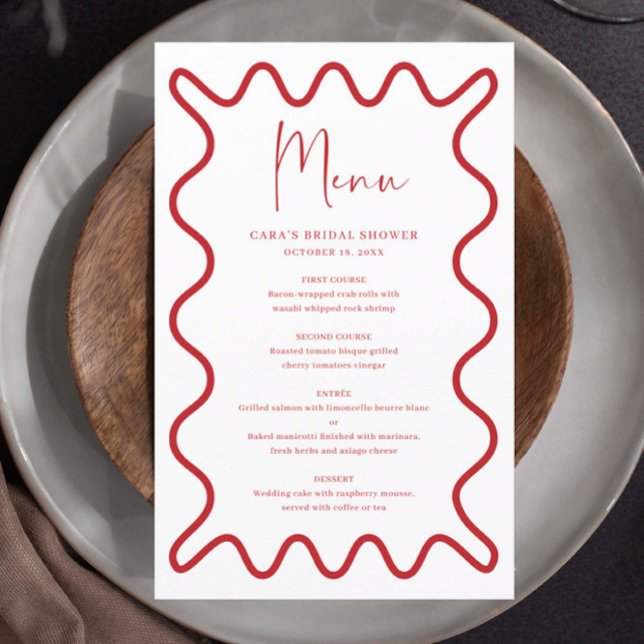 Red Wavy Border menu card with name (Creator Uploaded)