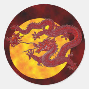Red Wax Dragon Classic Round Sticker