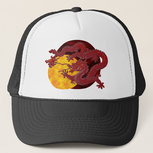 Red Wax Dragon Trucker Hat (Front)