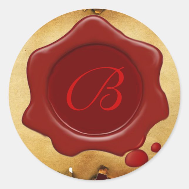 RED  WAX SEAL PARCHMENT Monogram (Front)