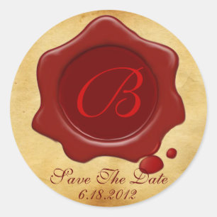 RED  WAX SEAL PARCHMENT Monogram