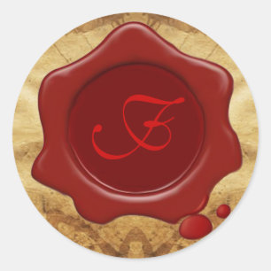 RED  WAX SEAL PARCHMENT Monogram