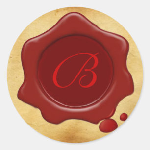 RED  WAX SEAL PARCHMENT Monogram