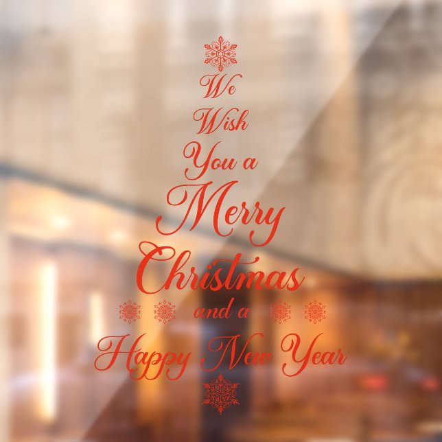 Red We Wish You A Merry Christmas Window Clings (Sheet 2)