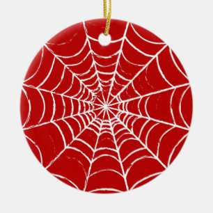 Red Web Ceramic Tree Decoration