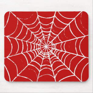Red Web Mouse Mat