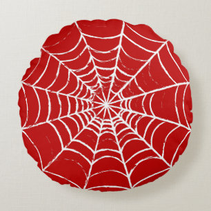 Red Web Round Cushion