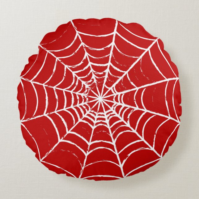 Red Web Round Cushion (Front)