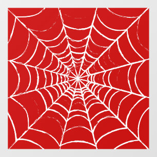 Red Web Window Cling