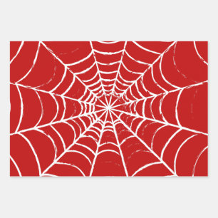 Red Web Wrapping Paper Sheet