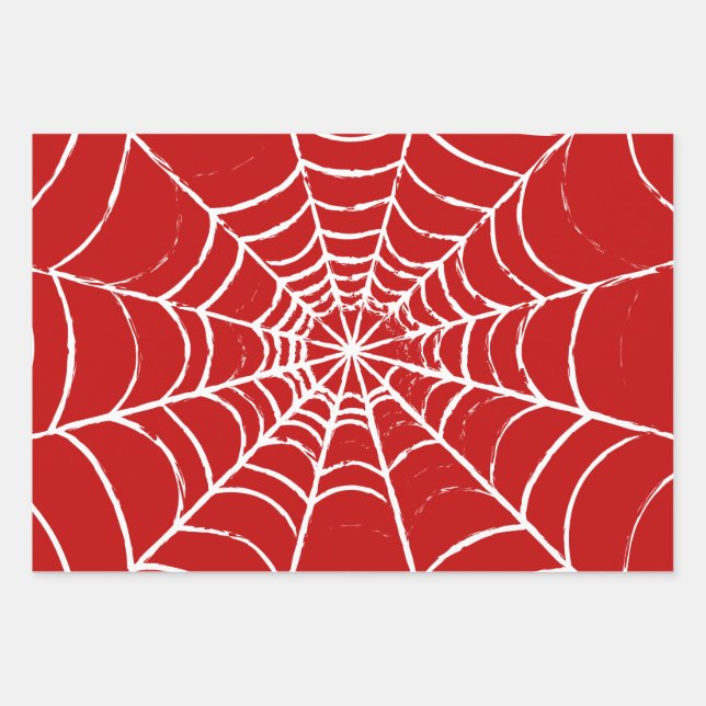 Red Web Wrapping Paper Sheet (Front)