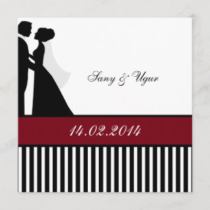 red wedding couple wedding invitation