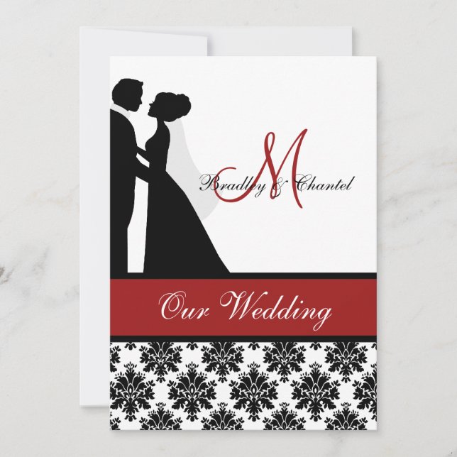 Red Wedding Couple Wedding Invitation (Front)