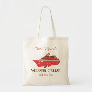 Red Wedding Cruise Tote Bag Customisable