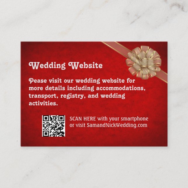 Red Wedding  Enclosure Card (Front)
