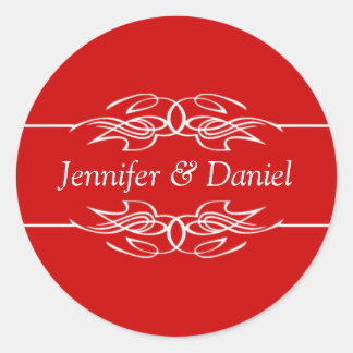 Red Wedding Envelope Seal Stickers Bride And Groom
