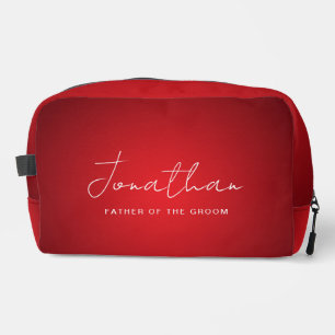 Red Wedding Father of the Groom Custom Dopp Kit