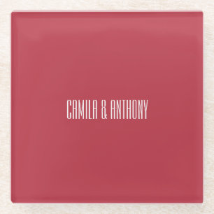 Red Wedding Glass Coaster