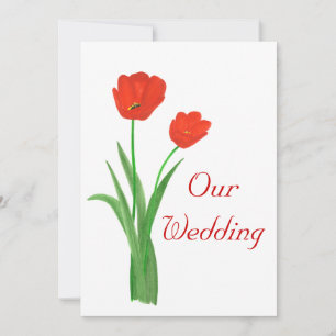 Red Wedding Invitations, Tulips Invitation