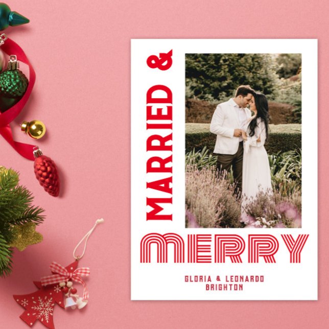 Red Wedding  Married & Merry Holiday Card (Creator Uploaded)