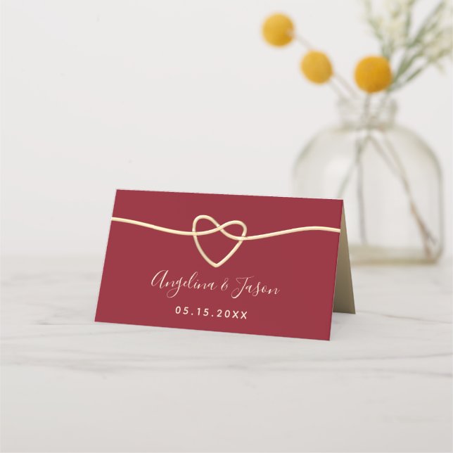 Red Wedding Place Card (Back)